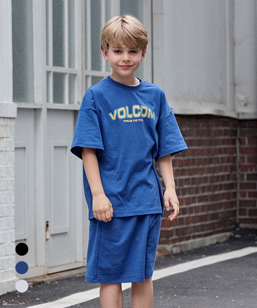 [볼컴키즈] 스트릿 라운드 하프 셋업 D5M015_블랙 120